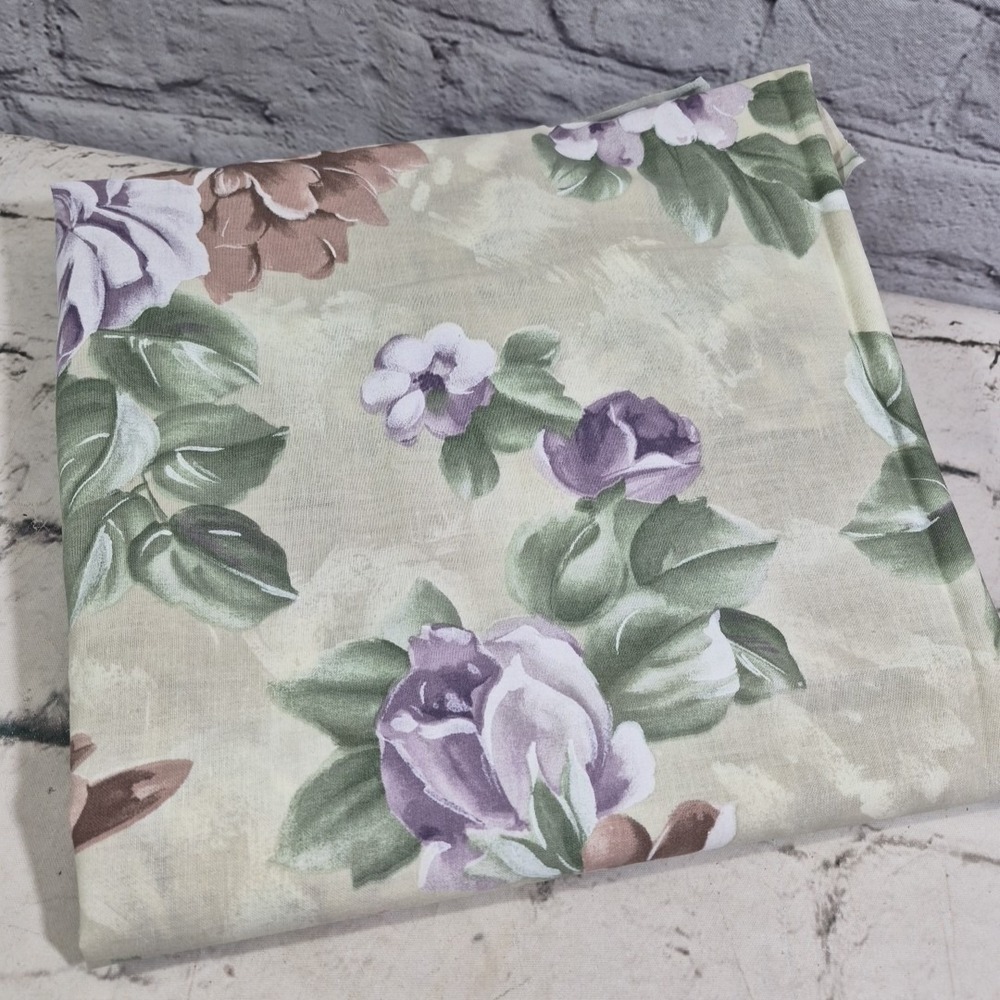 Vintage 90s Floral Fabric‎ Painted Flowers Measures 44" By 2 Yards Sew Crafts